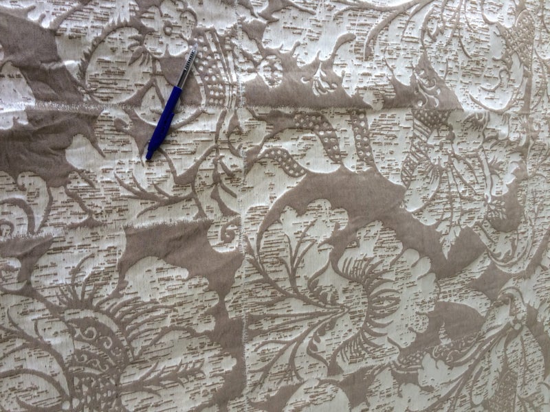 REDUCED - Very best quality-cream and beige 100% cotton drapery 1.3 m x 1.2 m Carousel 1