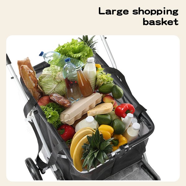 Pawz Pet Stroller 2-Tier Pram Dog Cat Carrier Foldable Large 4 Wheels Shopping Carousel 10