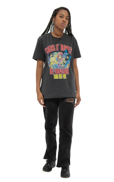 Guns N' Roses T Shirt Use Your Illusion Tour Band Logo Official Unisex Charcoal Carousel 2