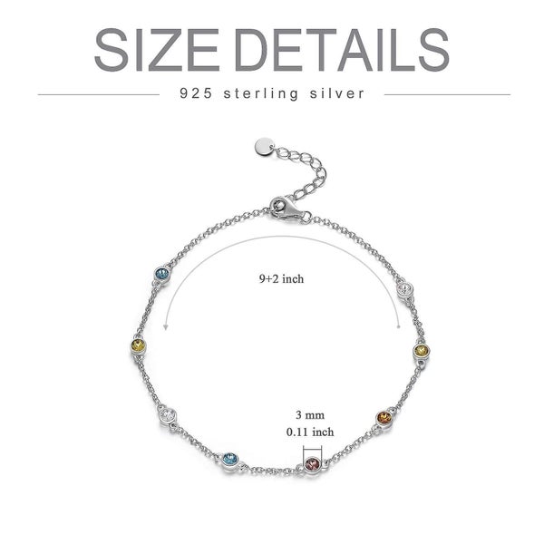 Anklets For Women Silver Ankle Bracelets With Crystals Carousel 2