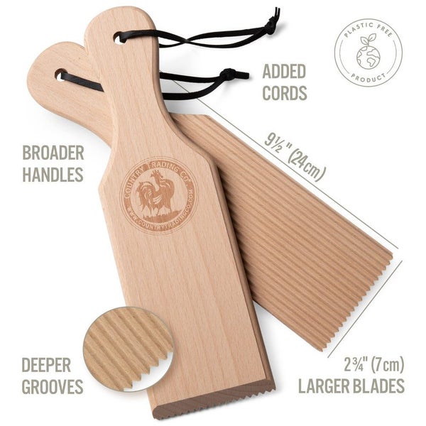 Wooden Gnocchi Boards & Butter Paddle Set Carousel 2