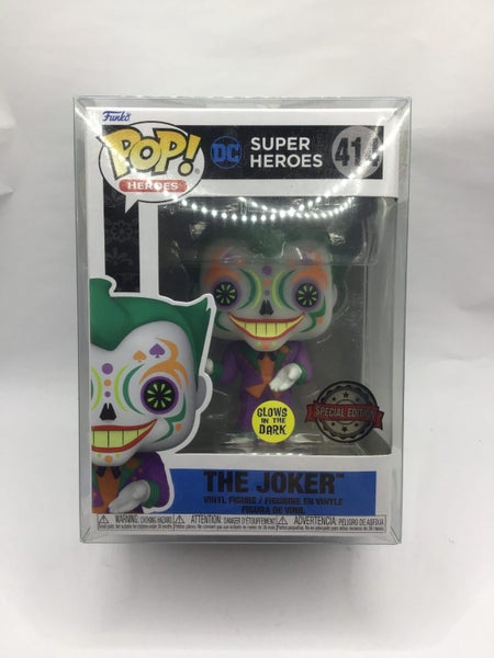 * Funko Pop - The Joker Glows in the Dark Special Ed 414 DC Super Heroes BOXED * Carousel 1