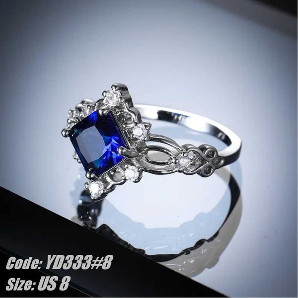 Sapphire Diamond Vintage Princess Silver Ring Jewellery *Local Clearance* Carousel 1