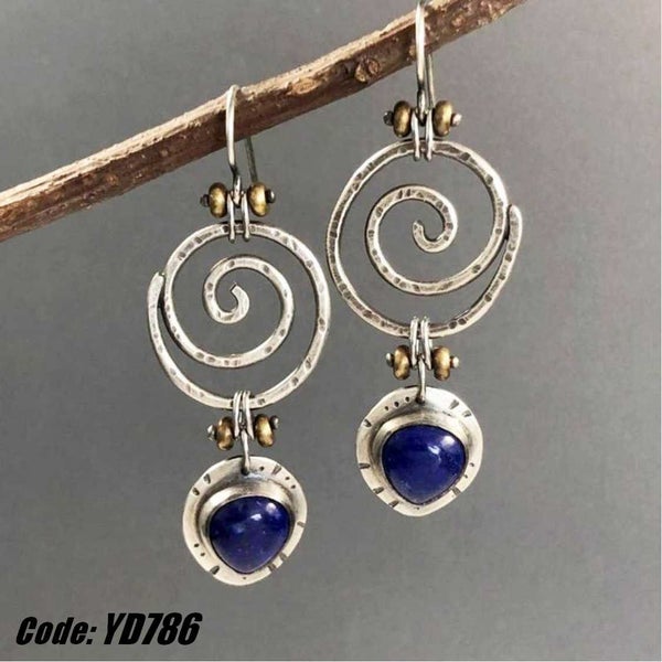 NEW new Boho Sapphire Drop Silver Earrings Jewellery *Clearance* Carousel 1