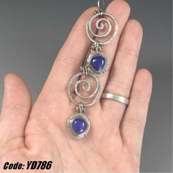 NEW new Boho Sapphire Drop Silver Earrings Jewellery *Clearance* Carousel 2