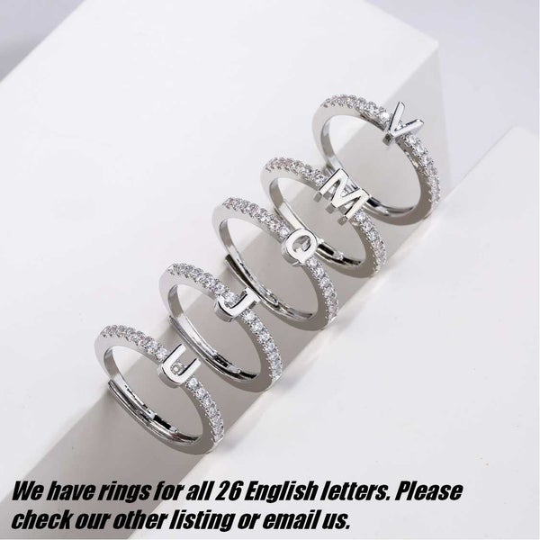 Women's 925 Silver Ring Cute Gemstone Ring -Letter M *Over Stocked* Carousel 2