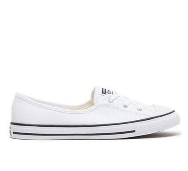 .Converse Womens CT Faux Leather Ballet Lace - White/Black - (566777C) - LXY ... Carousel 1