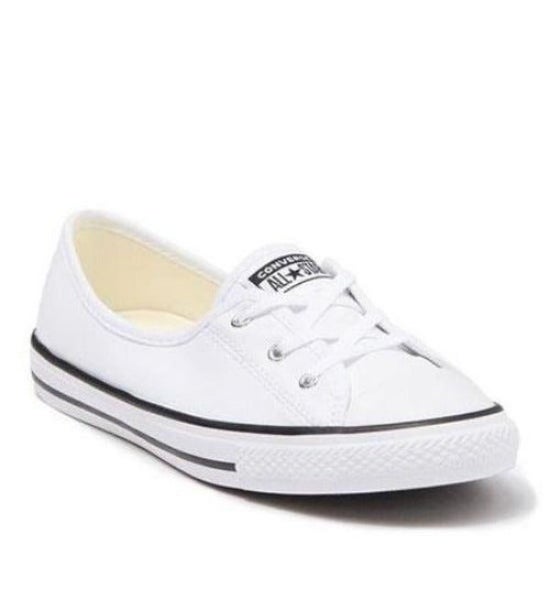 .Converse Womens CT Faux Leather Ballet Lace - White/Black - (566777C) - LXY ... Carousel 2
