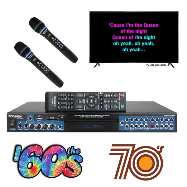 Sonken MP4000 Pro Karaoke Machine + 435 Songs from the 60's & 70's + 2 Wirele... Carousel 1