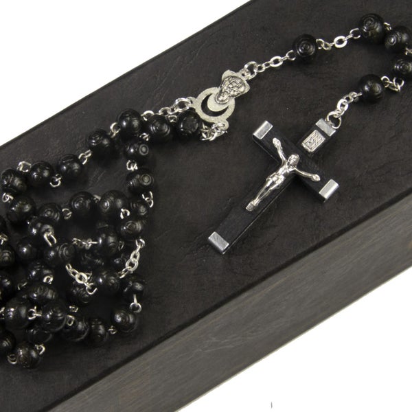 Rosary Beads Wooden 8mm - Black Carousel 2