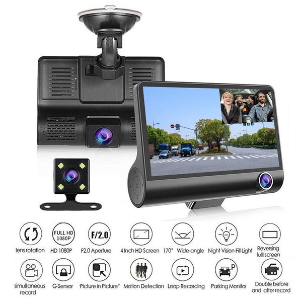 Full HD Front Rear & Interior Three Lens Car Dashboard Camera Carousel 2