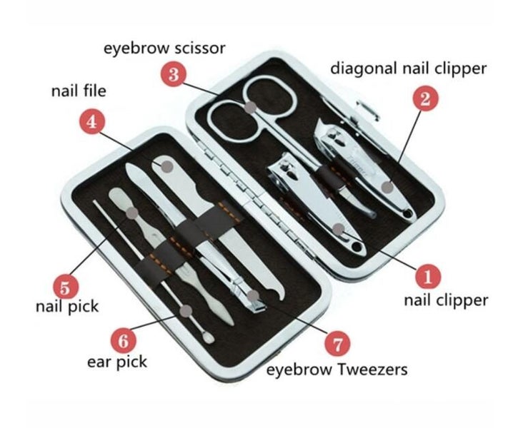 Pedicure Set Nail Clippers Cleaner 7Pcs Carousel 4