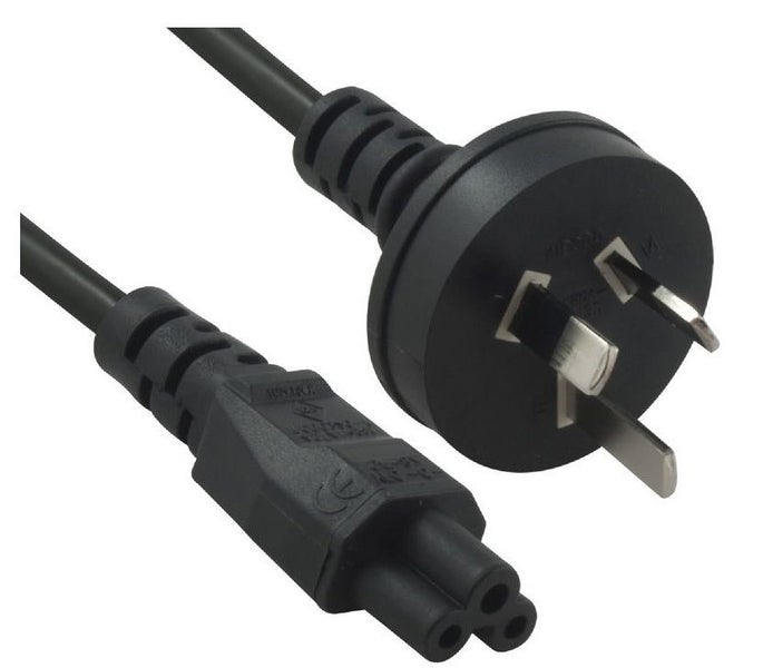 Power Cable from 3-Pin AU Male to IEC C5 Female plug in 2m Carousel 1