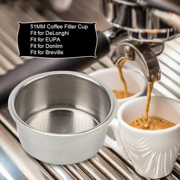 51mm Stainless Steel Coffee Filter Pressurized Porous Filter Basket Carousel 1