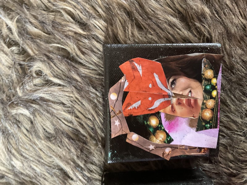 Original one off Abstract collage art 2 small pieces sep or together Carousel 3