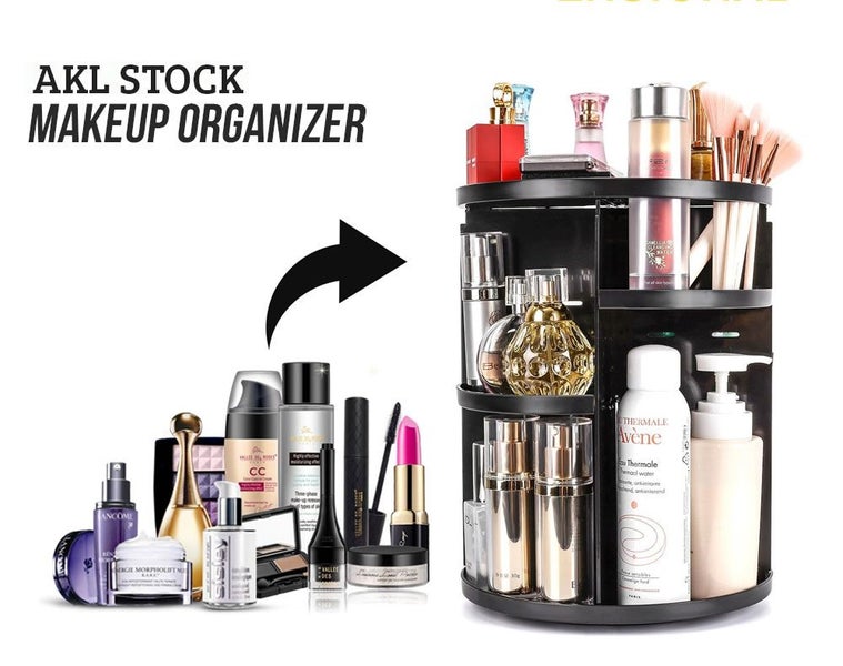 Makeup Storage Cosmetic Organiser, 360 Degree Rotating Makeup Organisers Carousel 1