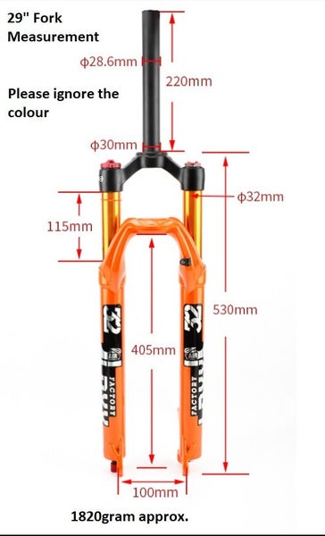 MTB Bike Fork - 29" 28.6mm, Air Suspension, Remote Lock, 10cm travel, Rebound Carousel 4