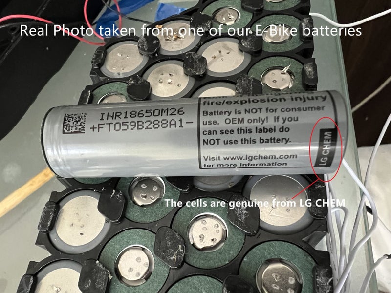 E-Bike Lithium Battery - 36V 16Ah or 576 Wh, 18650 cells inside, Parrot type Carousel 11