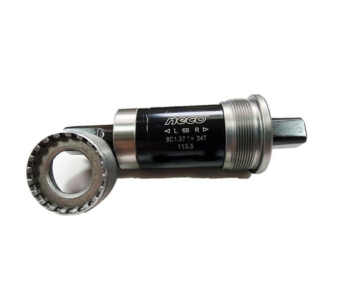 Bicycle Bottom Bracket - Neco B910 68mm BC1.37 * 24T 119mm JIS Square Taper Carousel 1