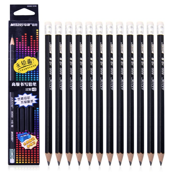 Marco High quality Profession Drawing pencil with rubber lapis- HB, 12pcs x2 Carousel 1