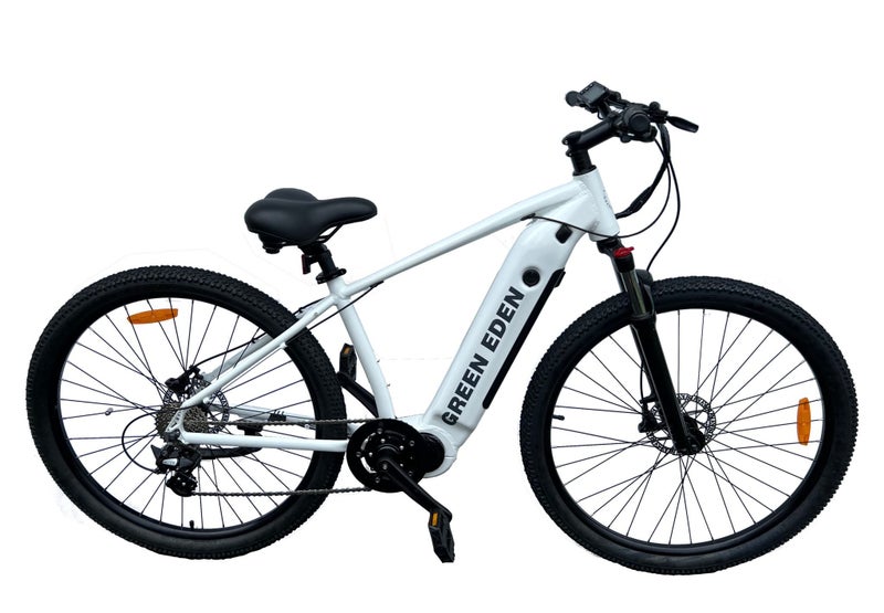 Mid-Drive Electric Mountain Bike - 26", 48V 500W motor, 624Wh LG Battery, White Carousel 1