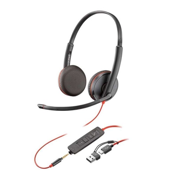 Poly Blackwire 3225 USB-C Stereo Headset - 3.5mm Plug, USB-C/A Adapter (8X229AA) Carousel 1