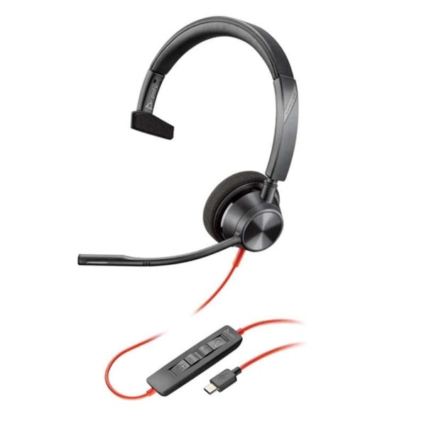 Poly Blackwire 3310 USB-C Mono Headset - Monaural, USB-C/A Adapter (8X215AA) Carousel 1