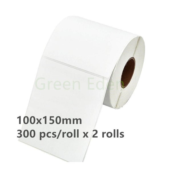 Direct Thermal Label Roll - Self-adhesive, 100 x 150mm, 300 Labels/roll x 2rolls Carousel 1