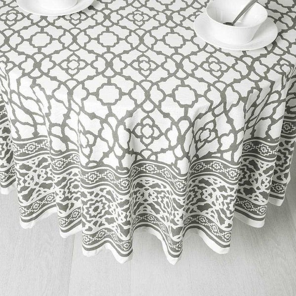 Rans Vintage Round Tablecloth Grey 180cm Carousel 1