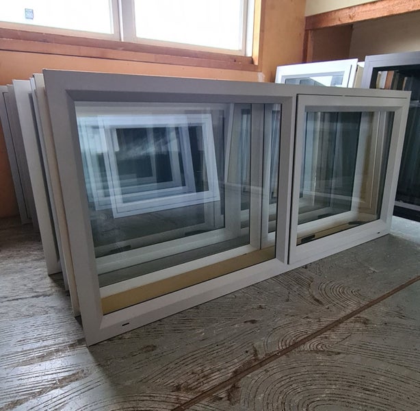 NEW Single Glazed Aluminium Window 1400 x 600 Silver Pearl Carousel 1