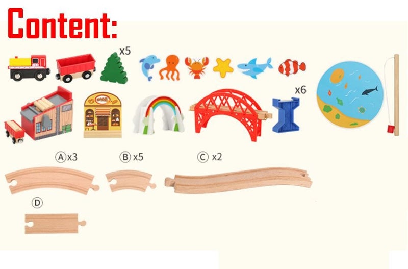 PTN Log Loading Wooden Train Track Expansion Pack Compatible Thomas Railway Carousel 5