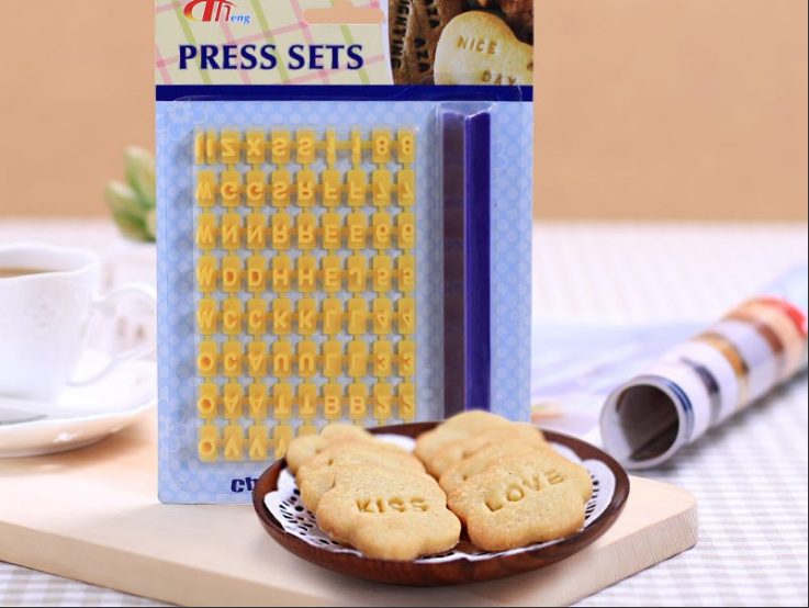 74pcs Alphabet Number & Letter Cookie Biscuit Stamp Carousel 2