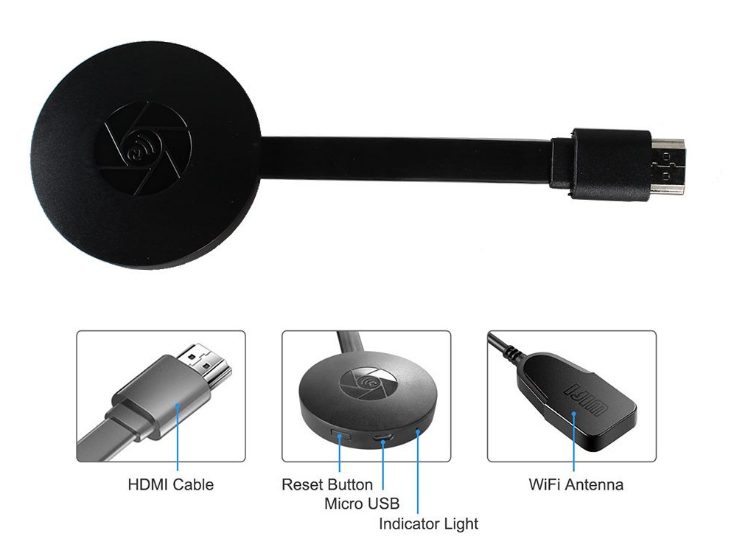 Wireless HDMI Dongle Video Media Stream for Google Chromecast Carousel 2