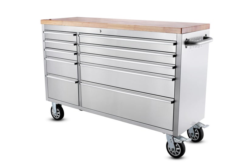 Stainless Steel 55" 10 Drawer Tool Chest