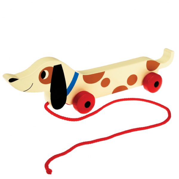 Rex London Charlie the Sausage Wooden Pull Toy Carousel 1