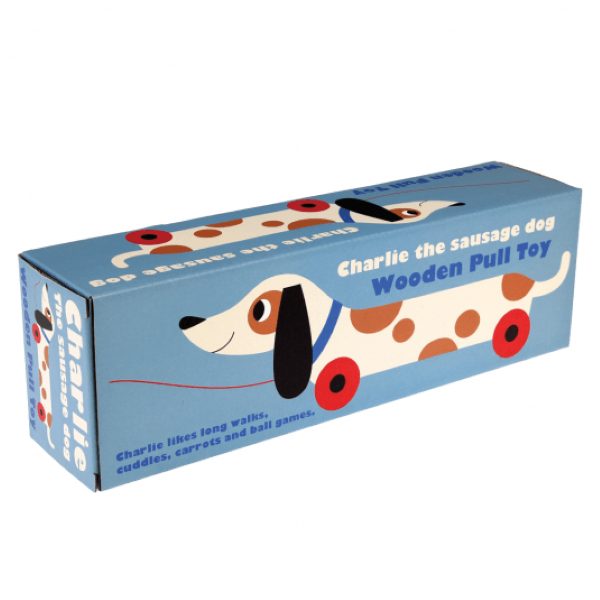 Rex London Charlie the Sausage Wooden Pull Toy Carousel 2
