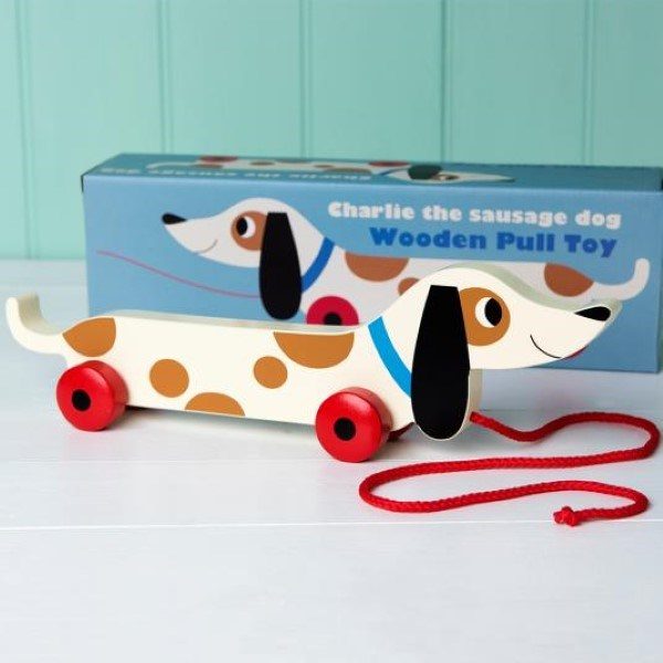 Rex London Charlie the Sausage Wooden Pull Toy Carousel 3