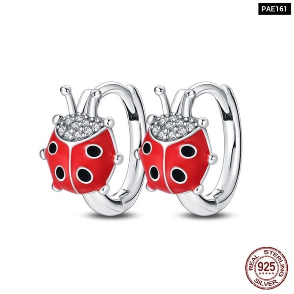 Sparkling Zircon Earrings 925 Sterling Silver Colourful Flower Butterfly Bee ... Carousel 1