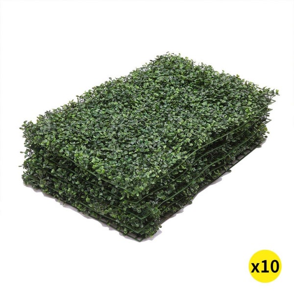 10x Artificial Boxwood Hedge Fake Vertical Garden Green Wall Mat Fence Outdoor Carousel 1