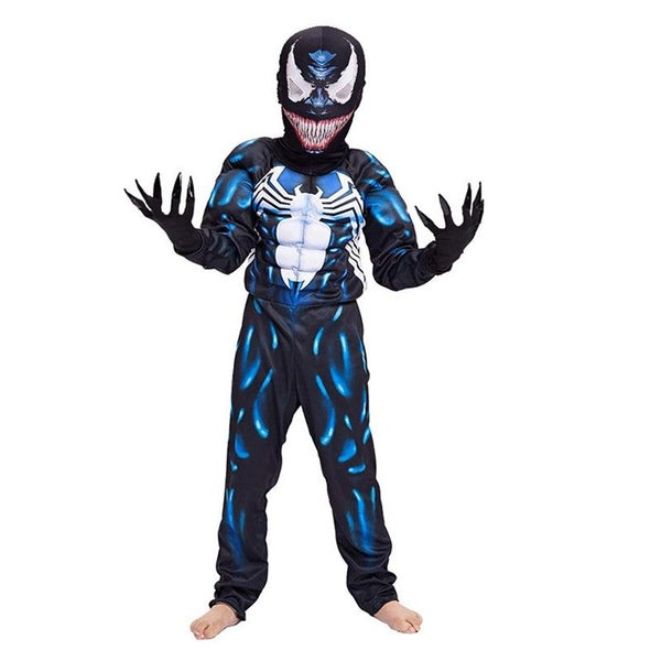 Kids Superhero Black Spider Venom Costume Ghost Costume Onesie 3D Carousel 1
