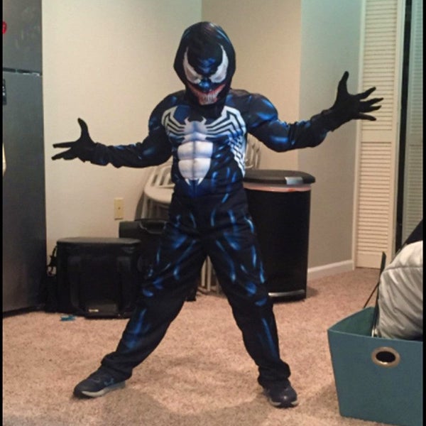 Kids Superhero Black Spider Venom Costume Ghost Costume Onesie 3D Carousel 6