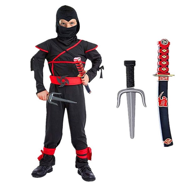 Kids Ninja Costume with Halloween Ninja Accessories Boys Dress Up Carousel 1