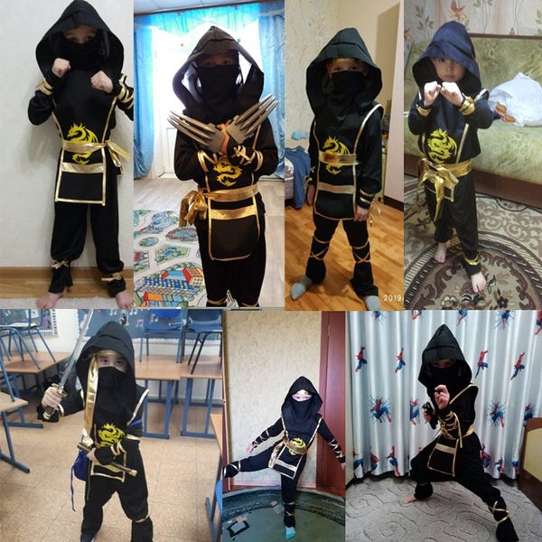 Kids Ninja Costume with Halloween Ninja Accessories Boys Dress Up Carousel 6