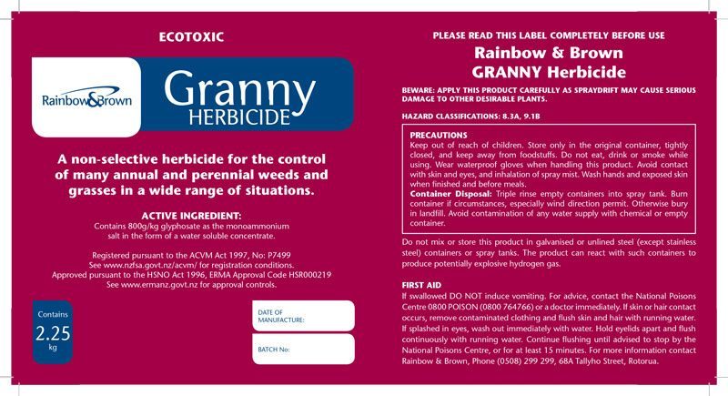 GRANNY - 2.25KG OF HIGH STRENGTH, SOLUBLE, GLYPHOSATE GRANULE HERBICIDE Carousel 2