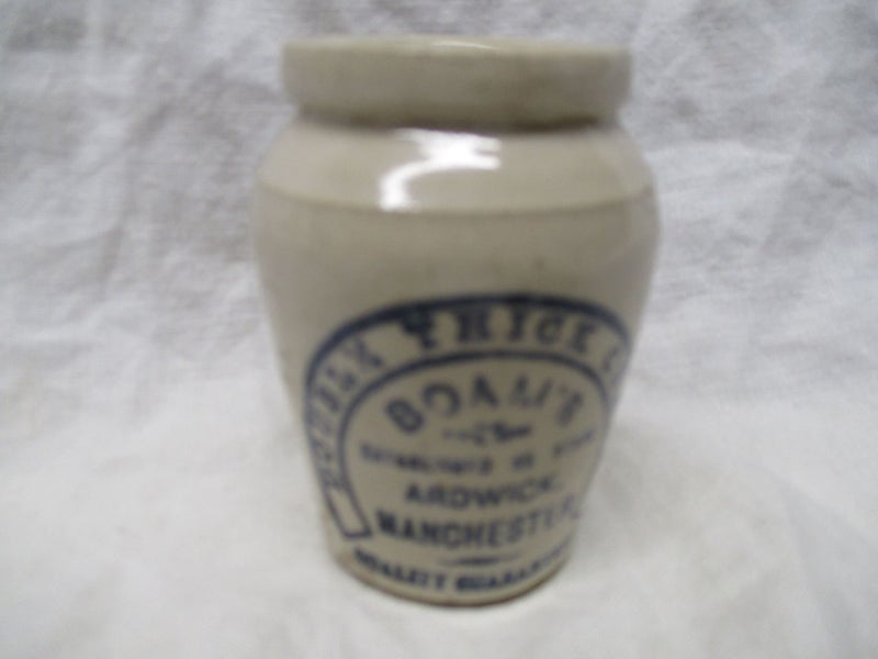 SR UM 1703 - Stoneware Miniature Boams Ardwick Manchester Double Thick Cream Pot Carousel 1