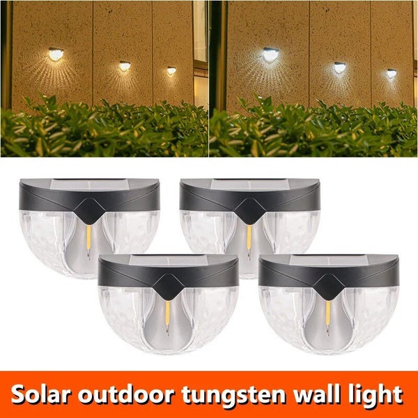 Pack Tungsten Filament Lamp LED Solar Wall Light Outdoor Waterproof Carousel 2