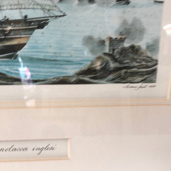 Framed Adene Fecit Ship Print (16756)63617456012034113