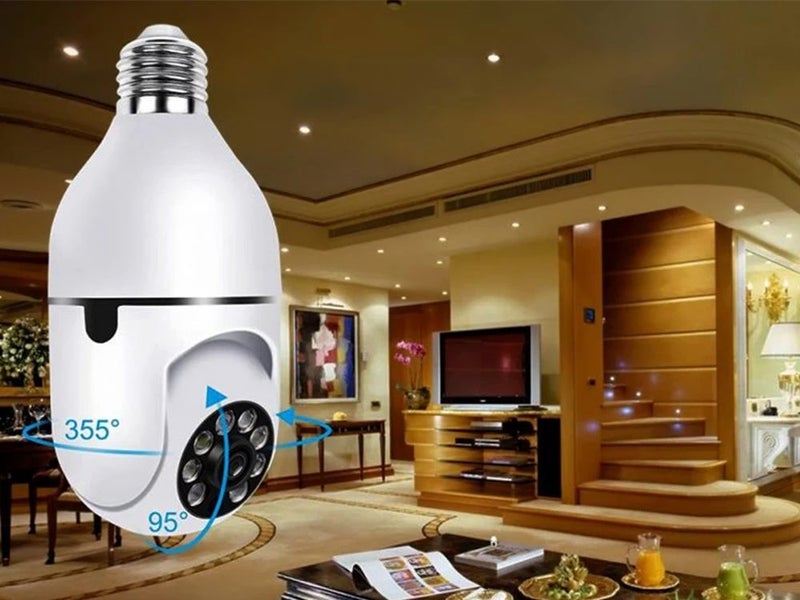 WiFi Panoramic Bulb Camera 1080P Wireless Home Surveillance Camera Night Vision Carousel 11