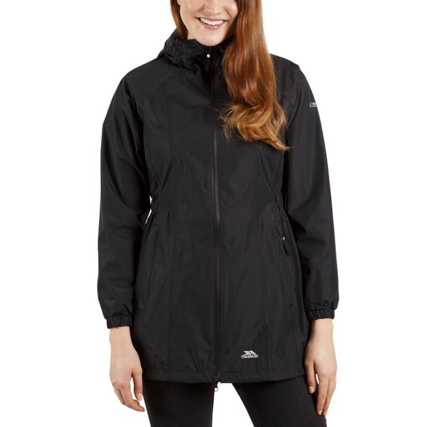 Trespass Womens Daytrip Waterproof Long Hooded Jacket - Black - XL Carousel 1