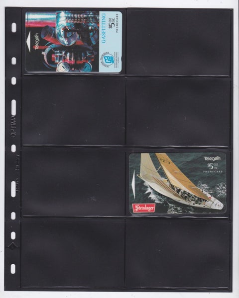 Phonecard Album Pages - 10 x Optima Black - Eight (actually 16) pocket pages Carousel 1